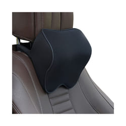 Car Headrest Head Seat Cushion Neck Pillow Rest Memory Foam Cotton Cover - Black