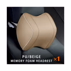 Car Neck Headrest Pillow Rest Head Support Cushion Car Breathable Memory - 1pcs beige neck