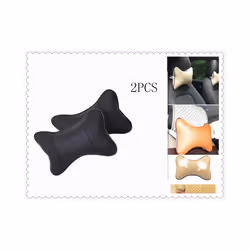 2Pcs/Set Universal Cushion Pillow  Car Headrest PU Auto Accessories for - Gray