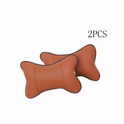 2Pcs/Set Universal Cushion Pillow  Car Headrest PU Auto Accessories for - brown