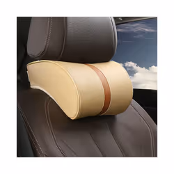 Car Seat Neck Pillow Car Leather Memory Foam Massage Pillow Seat Head - Beige