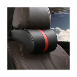 Car Seat Neck Pillow Car Leather Memory Foam Massage Pillow Seat Head - Red
