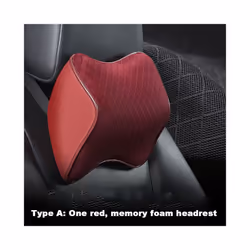 Headrest Pillow Car Neck Rest Head Support Cushion Car Breathable Memory - A1Red Headrest