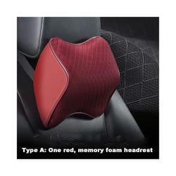 Headrest Pillow Car Neck Rest Head Support Cushion Car Breathable Memory - A1Red Headrest
