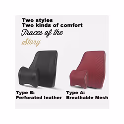 Headrest Pillow Car Neck Rest Head Support Cushion Car Breathable Memory - A1Red Headrest