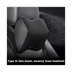 Headrest Pillow Car Neck Rest Head Support Cushion Car Breathable Memory - A1Black Headrest