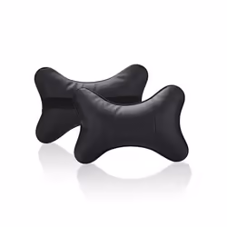 Car Neck Pillows Pu Leather head support protector black/red universal - Black2