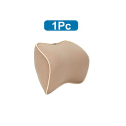 Breathable Car Seat Headrest Neck Pillow Auto Car Seat Pillow Memory Foam - 1 Pc Beige