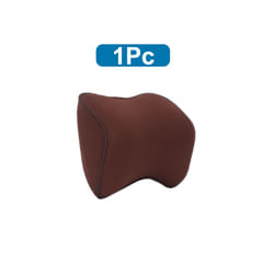 Breathable Car Seat Headrest Neck Pillow Auto Car Seat Pillow Memory Foam - 1 Pc Coffee