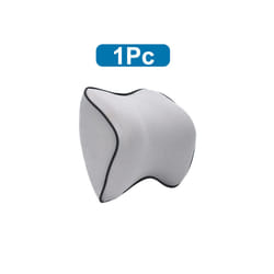 Breathable Car Seat Headrest Neck Pillow Auto Car Seat Pillow Memory Foam - 1 Pc Grey