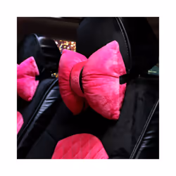 Cute Pink Purple Bow Pillow Car Head Neck Pillow Winter Plush Waist Supports - 1black head pillow