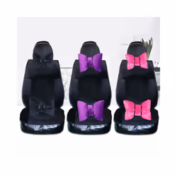 Cute Pink Purple Bow Pillow Car Head Neck Pillow Winter Plush Waist Supports - 1black head pillow