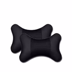 Car Neck Pillows Both Side Pu Leather 1pcs Pack Headrest For Head Pain - Gray