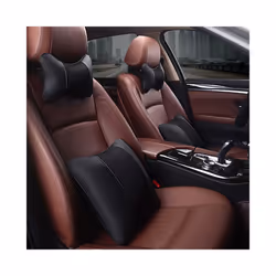 Car Neck Pillows Both Side Pu Leather 1pcs Pack Headrest For Head Pain - Gray