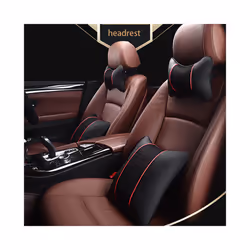 Car Neck Pillows Both Side Pu Leather 1pcs Pack Headrest For Head Pain - White