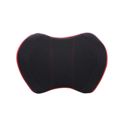 Car Headrest Neck Pillow For Seat Chair In Auto Memory Foam Cotton Cushion - Cloth Black red Neck