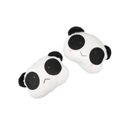 2Pcs Cartoon Car Neck Pillow Cute Panda Smiling Face Headrest Neck Support - 1 Red and 1 Dark