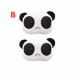 2Pcs Cartoon Car Neck Pillow Cute Panda Smiling Face Headrest Neck Support - 2pcs Dark circles