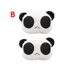 2Pcs Cartoon Car Neck Pillow Cute Panda Smiling Face Headrest Neck Support - 2pcs Dark circles