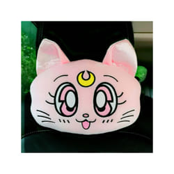 Cartoon Car Headrest Pillow Cute Car Luna Cat Head Plush Neck Pillow Car - 2