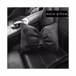 Cute Pink Purple Bow Pillow Car Head Neck Pillow Winter Plush Waist Supports - 1black waist pillow