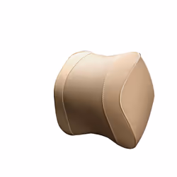 Car Headrest Pillow Pu Leather  Memory Foam Comfortable Neck Pillows Support - Beige neck pillow