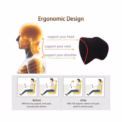 Car Neck Headrest Pillow Car Accessories Cushion Auto Seat Head Support - 4