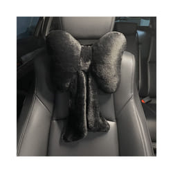New Bowknot Car Headrest Pillow Lovely Auto Seat Head Support Neck Protector - Black-Neck