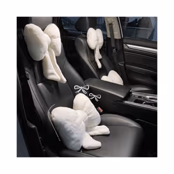 New Bowknot Car Headrest Pillow Lovely Auto Seat Head Support Neck Protector - Black-Neck