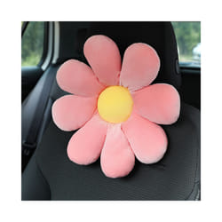 Cute Flower Car Neck Pillow Cushion Soft Car Headrest Waist Pillow Safety - Pink head pillow