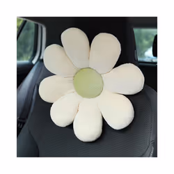 Cute Flower Car Neck Pillow Cushion Soft Car Headrest Waist Pillow Safety - Beige head pillow