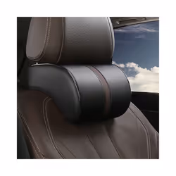 Car Neck Headrest Pillow PU Leather Neck Rest Cushion Auto Seat Head Support - Black
