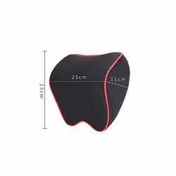 Car Headrest Pillow Auto Memory Foam Car Neck Pillow Seat Head Support - Black Red Edge