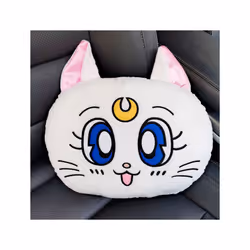 Cartoon Car Headrest Pillow Cute Car Luna Cat Head Plush Neck Pillow Car - 12