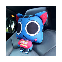 Cartoon car headrest Throw pillows Individual car decoration Animated - Blue cat  headrest