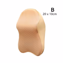Universal Car Neck Pillows PVC Leather Breathable Mesh Auto Cushion Rest - Beige 20 x 10cm