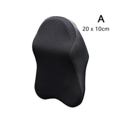 Universal Car Neck Pillows PVC Leather Breathable Mesh Auto Cushion Rest - black 20 x 10cm