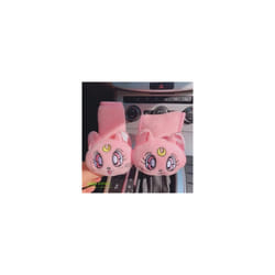 Plush kitty Car Pillows Luna Cat Seat Neck Support Car Headrest Pillow - 1 set pink