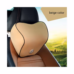 Car Cushion Car Headrest  Neck Pillow Lumbar pillow Seat Support Waist - beige neck 1pc