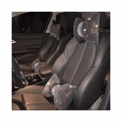 1PC Diamond Crystal Bowknot Car Neck Pillow Rhinestone Auto Headrest Seat - color neck pillow