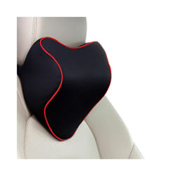 Car Lumbar Pillow Memory Foam Lumbar Support Cushion Car Low Back Pain - blackred headrest