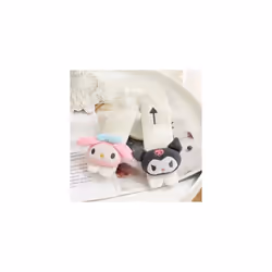 Cute Car Pillow Baby Car Headrest Neck Pillow Cartoon Black Devil Plush - 2pcs seat belt cover