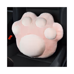 2023 Car Plush Headrest Neck Pillow Cute Cat Paw Feminine Decoration In - pink waist
