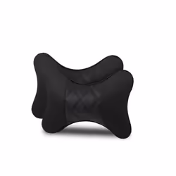 2Pcs Car Neck Pillow Pu Leather Seat Support Headrest Embroidery For Kia - 2PC-No logo Black