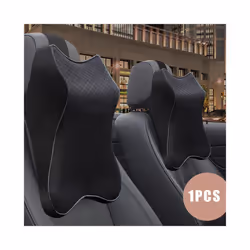 Universal Car Neck Pillows PVC Leather Breathable Mesh Auto Cushion Rest - Beige 30x36cm