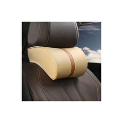 Car Neck Headrest Pillow PU Leather Neck Rest Cushion Auto Seat Head Neck - Beige