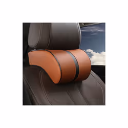 Car Neck Headrest Pillow PU Leather Neck Rest Cushion Auto Seat Head Neck - Brown