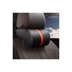 Car Neck Headrest Pillow PU Leather Neck Rest Cushion Auto Seat Head Neck - Black Red
