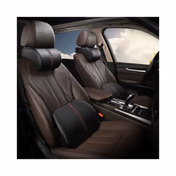 Car Neck Headrest Pillow PU Leather Neck Rest Cushion Auto Seat Head Neck - Black Red