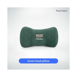 Car Neck Pillow Protector Auto Logo Seat Headrest For Cadillac CTS ATS - FMP-Green